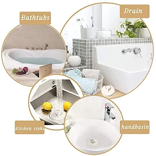 CICITOYWO 4-Piece Rubber Drain Stopper Set | Seals Tightly for Bathtubs & Sinks thumbnail 2