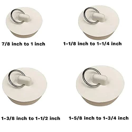 CICITOYWO 4-Piece Rubber Drain Stopper Set | Seals Tightly for Bathtubs & Sinks thumbnail 3