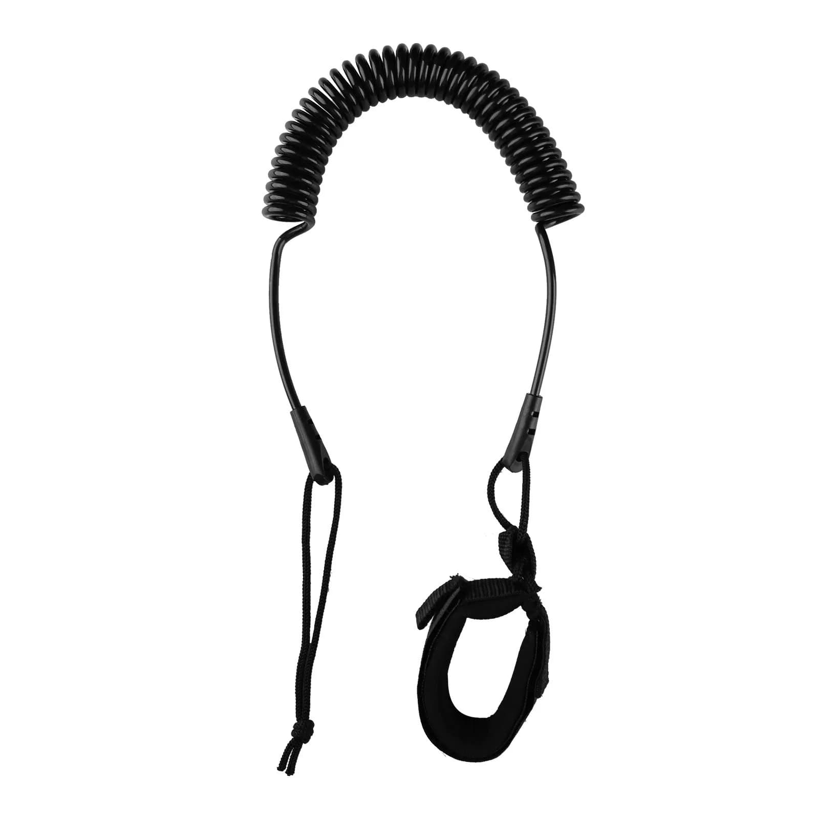 HEYTUR Coiled SUP Leash 10' Stand Up Paddleboard Leash (5mm Black) | Durable Nylon & Neoprene Strap for Water Sports — 5mm Black