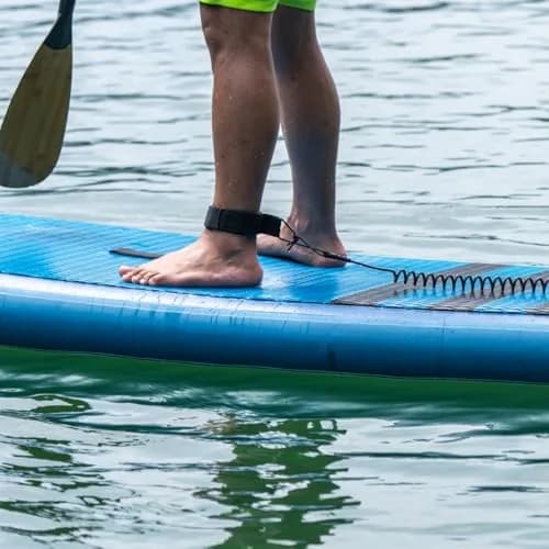 HEYTUR Coiled SUP Leash 10' Stand Up Paddleboard Leash (5mm Black) | Durable Nylon & Neoprene Strap for Water Sports thumbnail 4