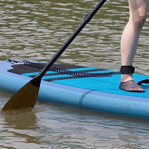HEYTUR Coiled SUP Leash 10' Stand Up Paddleboard Leash (5mm Black) | Durable Nylon & Neoprene Strap for Water Sports thumbnail 5