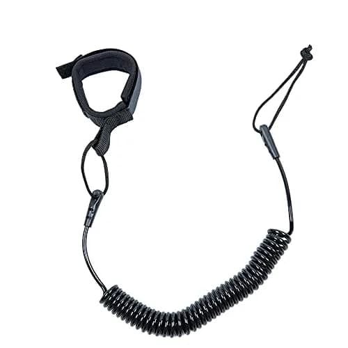 HEYTUR Coiled SUP Leash 10' Stand Up Paddleboard Leash (5mm Black) | Durable Nylon & Neoprene Strap for Water Sports thumbnail 7