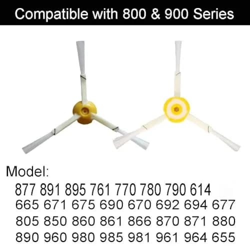Generic 3-Pack Replacement Side Brush for iRobot Roomba 800 & 900 Series | Compatible with 600 Series Models, White thumbnail 2