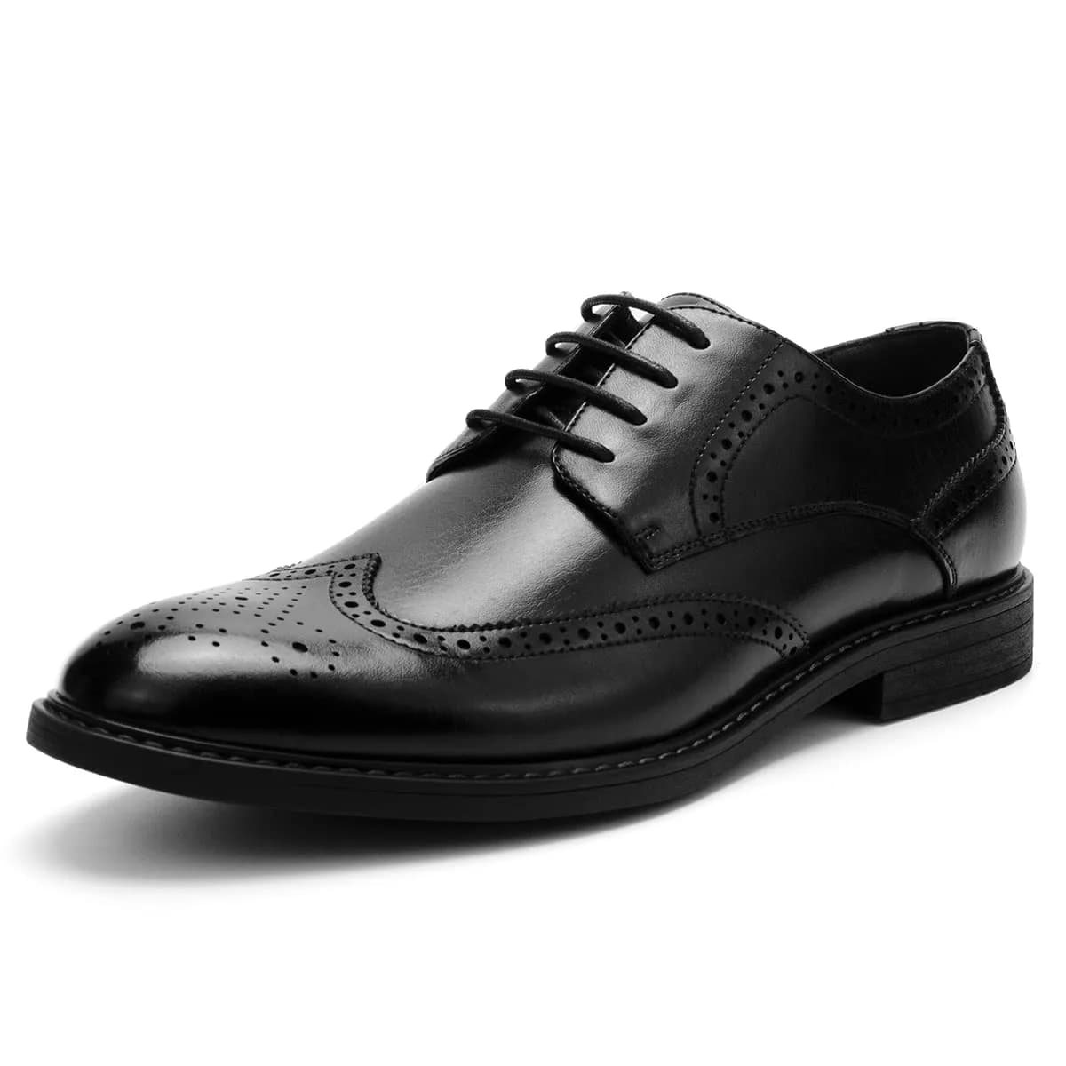 Temeshu Men's Dress Shoes Casual Oxford Shoes Black 9 | Classic Formal Leather Footwear