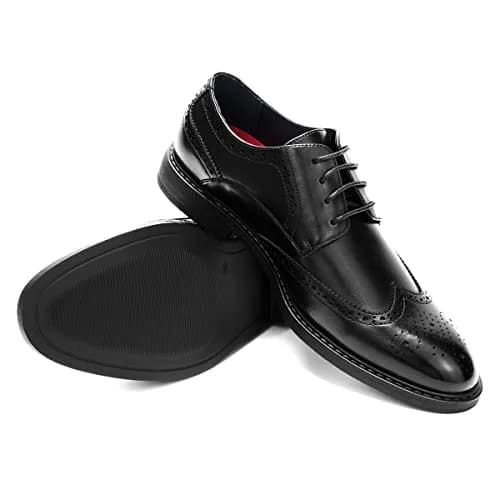 Temeshu Men's Dress Shoes Casual Oxford Shoes Black 9 | Classic Formal Leather Footwear thumbnail 3