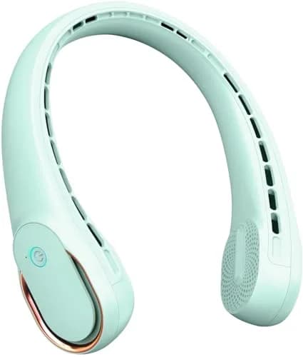 FrSara Wearable Neck Fan, 360° Cooling, 4000mAh Battery, 3-Speed, Crystal Green | Quiet Personal Air Cooler thumbnail 1
