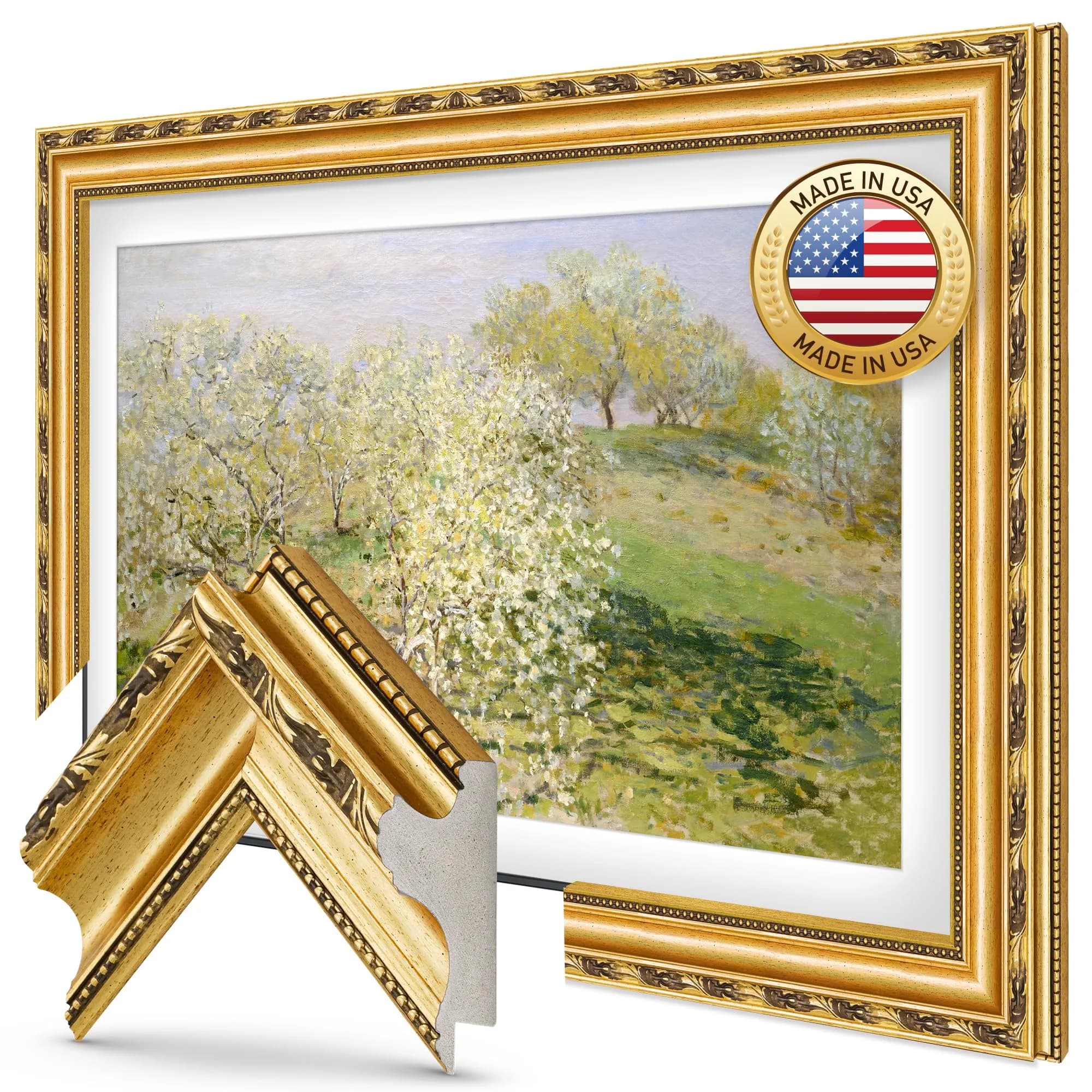 Frame My TV Ornate Gold 32" Deco TV Frame for Samsung The Frame/Pro TVs | Elegant Aluminum Design (70-120 chars) — Ornate Gold