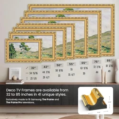 Frame My TV Ornate Gold 65" Deco TV Frame for Samsung The Frame/Pro TVs | Premium Alloy Aluminum thumbnail 4