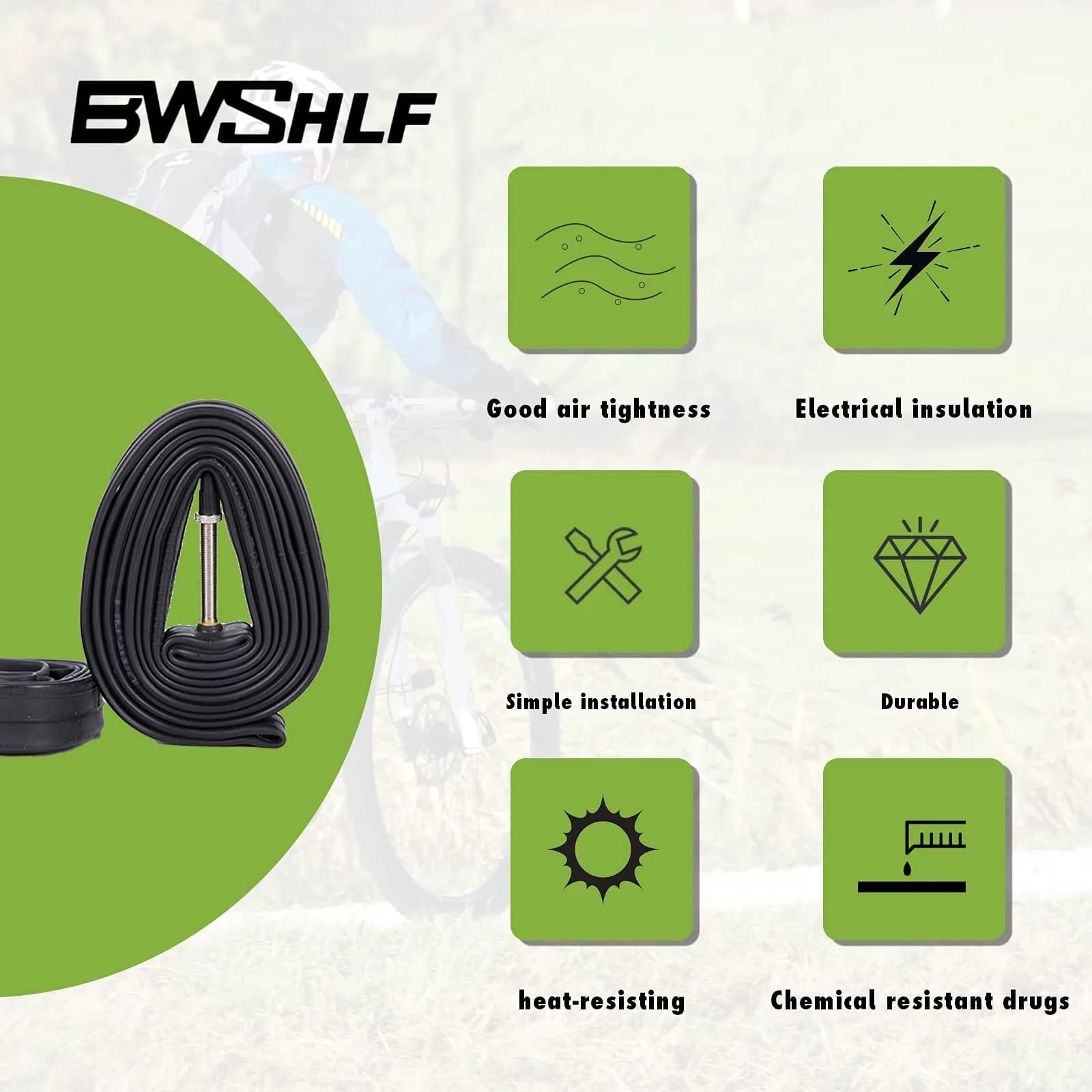 BWSHLF 700x35-45c Road Bike Tube 2-Pack | 48mm Presta Valve, 28" (700c) Butyl Inner Tube - view 2