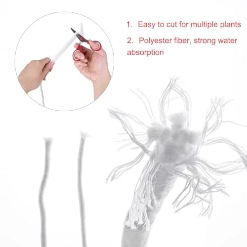 ORIMERC 30 feet 1/8 inch Self Watering Capillary Wick Cord for Plants | DIY Hydroponic & Auto Watering System thumbnail 8