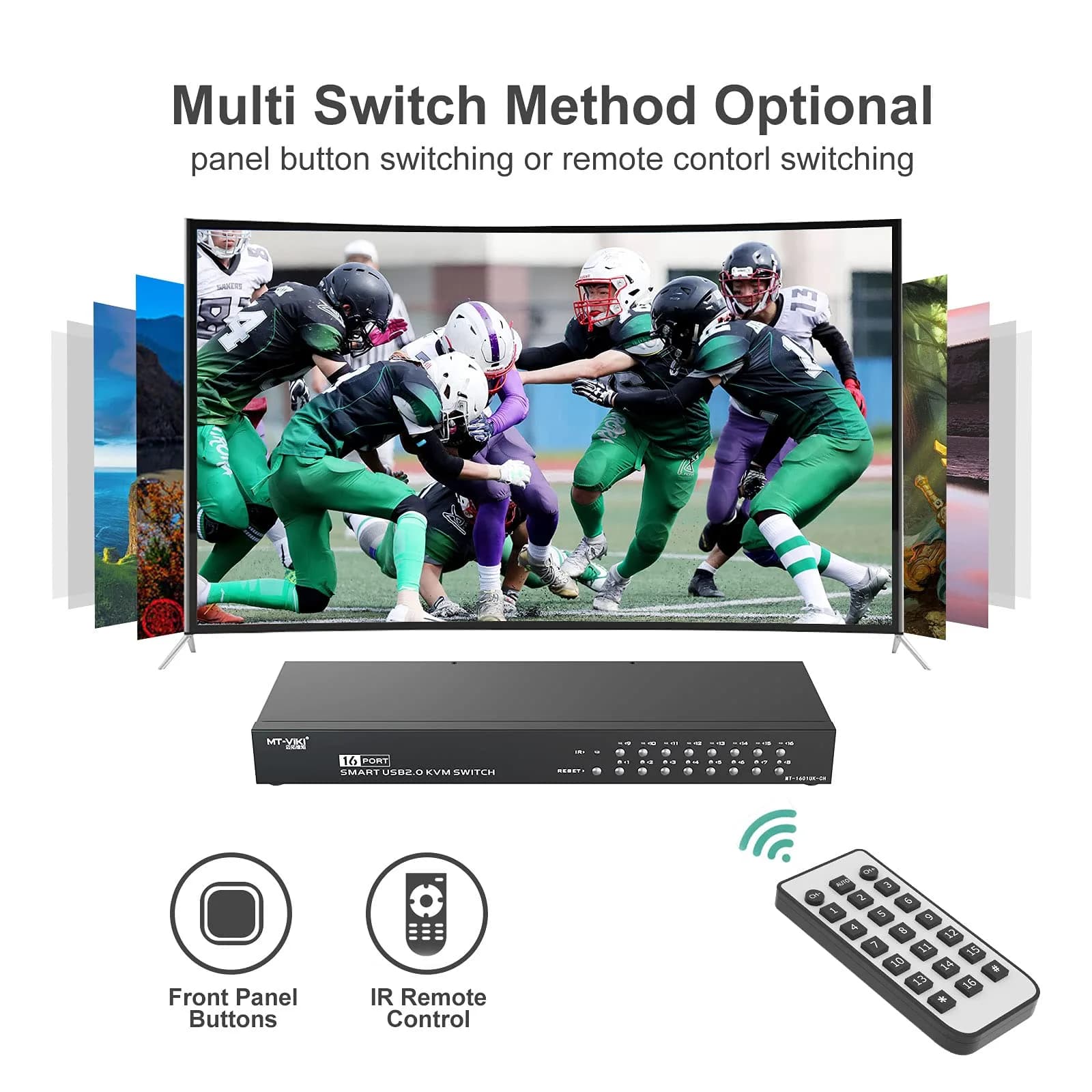 MT-VIKI 16 Port KVM Switch Rackmount 1U 19'' | Control 16 Computers with 1 Keyboard, Mouse, Monitor - view 8