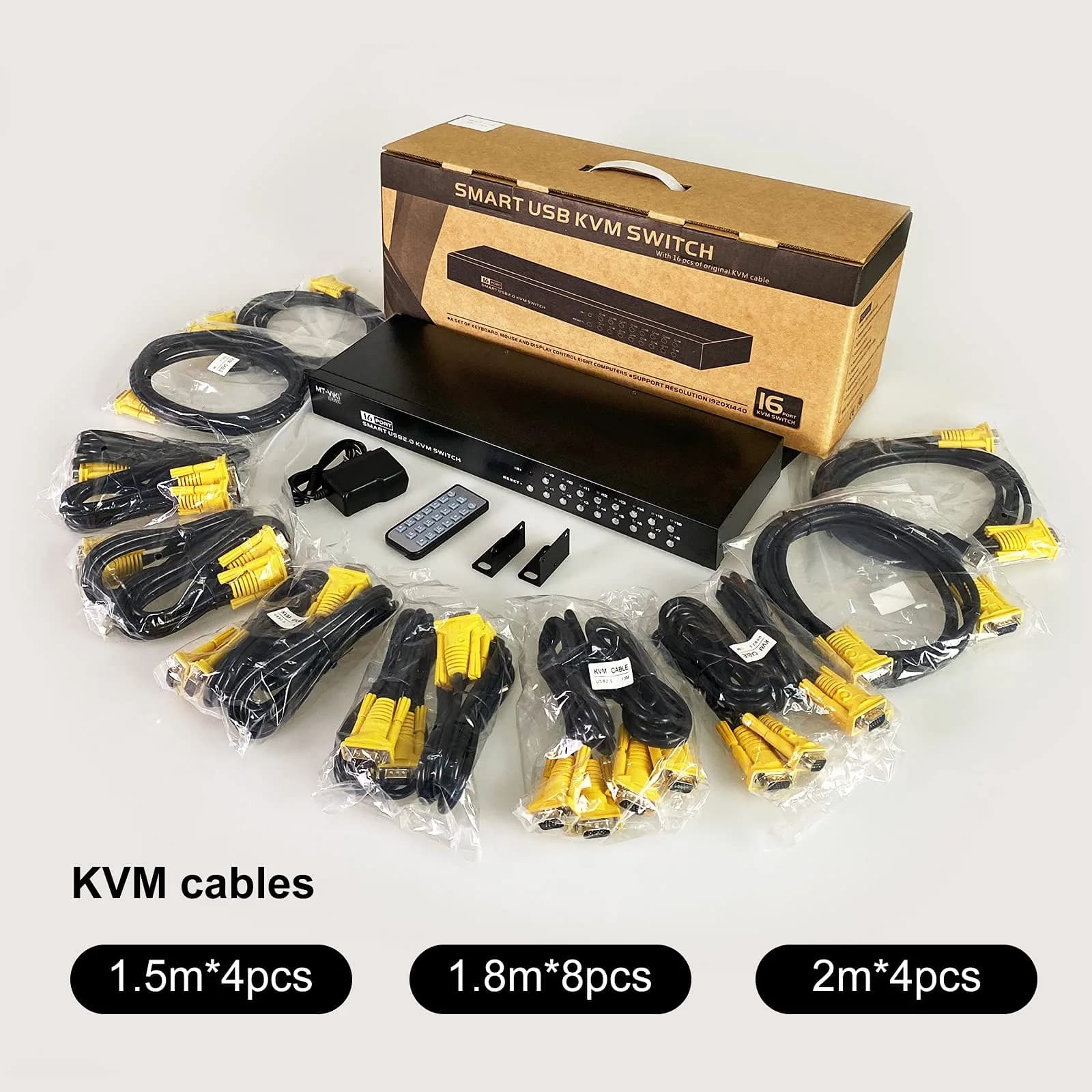 MT-VIKI 16 Port KVM Switch Rackmount 1U 19'' | Control 16 Computers with 1 Keyboard, Mouse, Monitor - view 4