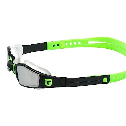 Phelps Ninja Competitive Swim Goggles Silver Mirror Lens Black & Lime Frame | Anti-Fog UV Protection thumbnail 5