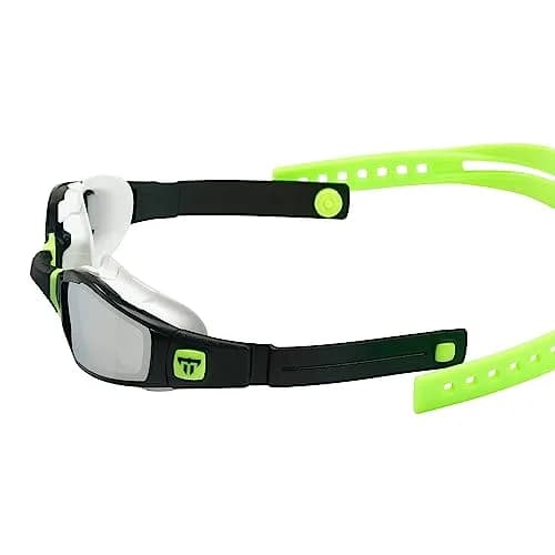 Phelps Ninja Competitive Swim Goggles Silver Mirror Lens Black & Lime Frame | Anti-Fog UV Protection thumbnail 6