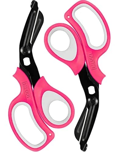 MEUUT Pink+pink Trauma Shears (2-Pack, 7.8 Inch) - Patented Stainless Steel with Oxygen Wrench thumbnail 1