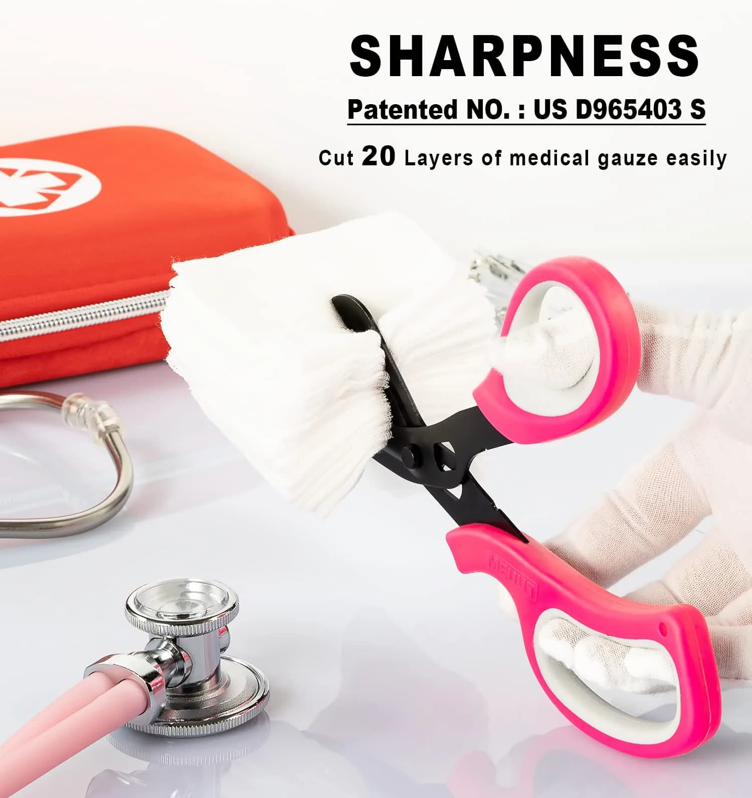 MEUUT Pink+pink Trauma Shears (2-Pack, 7.8 Inch) - Patented Stainless Steel with Oxygen Wrench - view 2