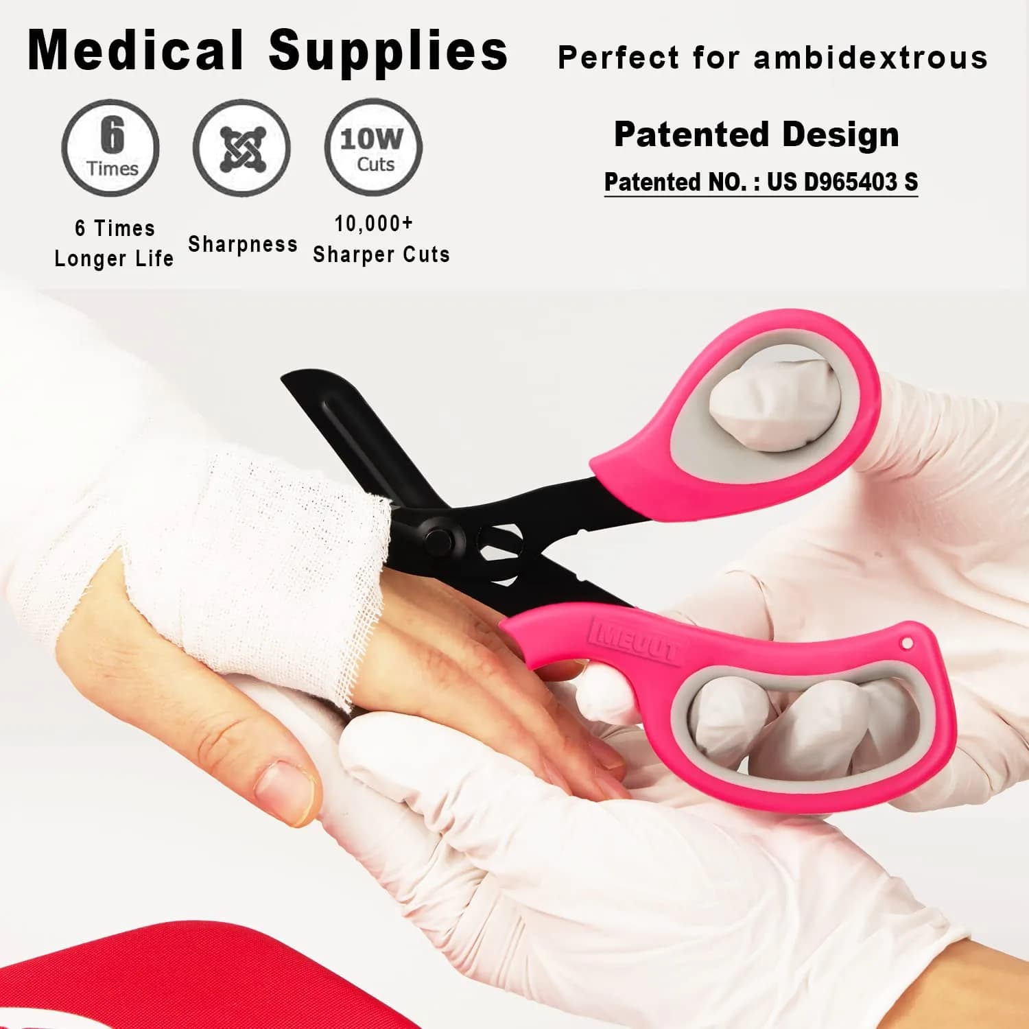 MEUUT Pink+pink Trauma Shears (2-Pack, 7.8 Inch) - Patented Stainless Steel with Oxygen Wrench - view 4