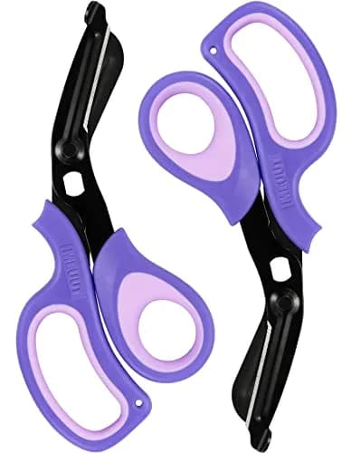 MEUUT Medical Trauma Shears - 2-Pack Purple Shears with Oxygen Wrench thumbnail 1
