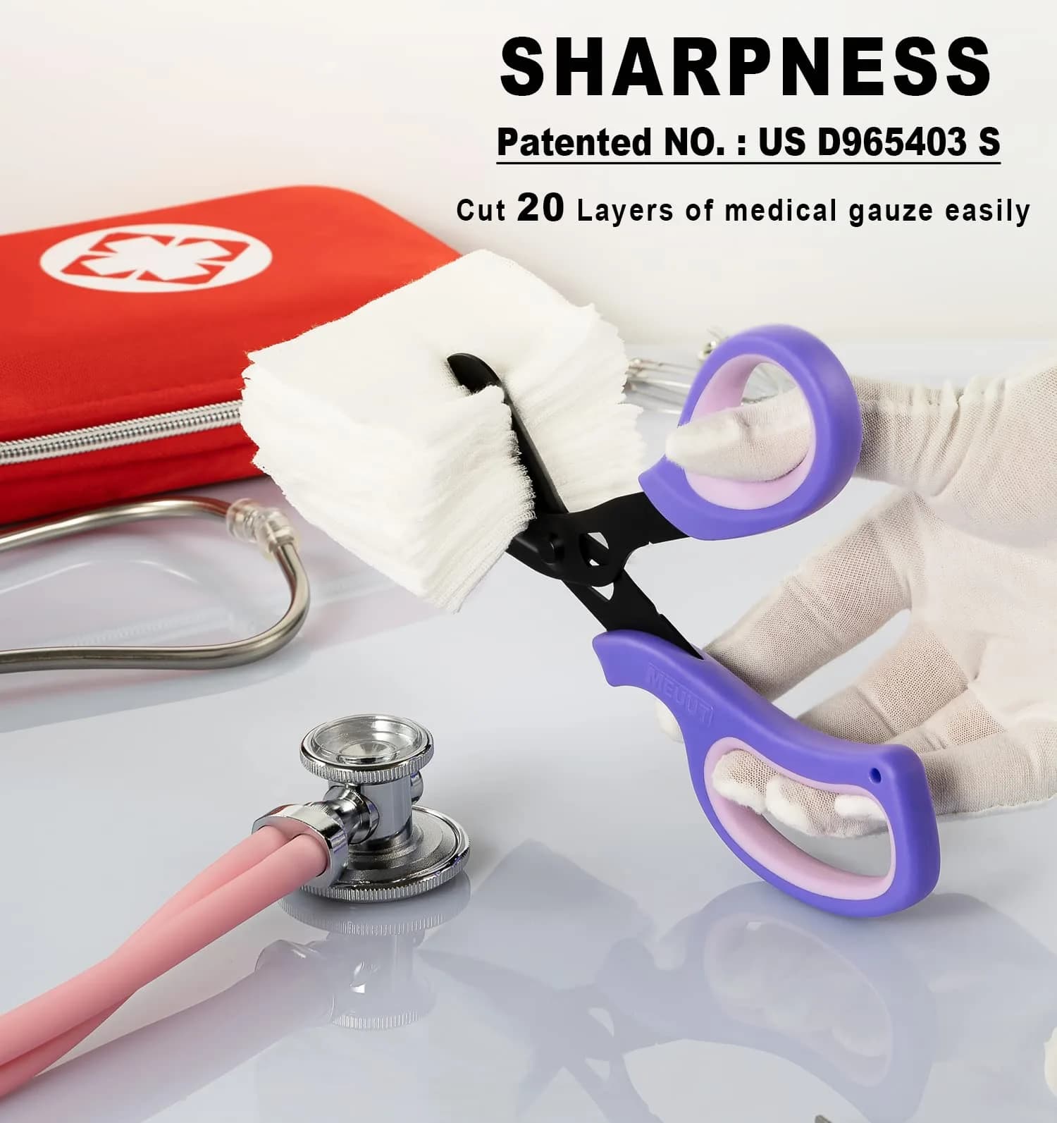 MEUUT Medical Trauma Shears - 2-Pack Purple Shears with Oxygen Wrench - view 2