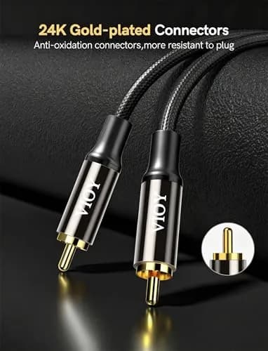 VIOY Coaxial Digital Audio Cable 10 FT (3.05m) | RCA Male to Male Subwoofer Cable for Surround Sound thumbnail 7