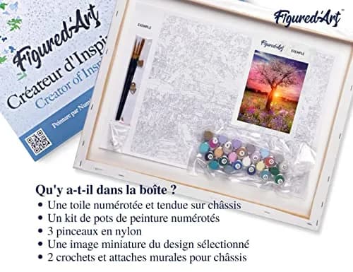 Figured'Art Paint by Numbers Kit for Adults with Frame Tree with Female Body 16"x20" | DIY Canvas Art thumbnail 5