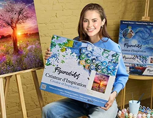 Figured'Art Paint by Numbers Kit for Adults with Frame Tree with Female Body 16"x20" | DIY Canvas Art thumbnail 2