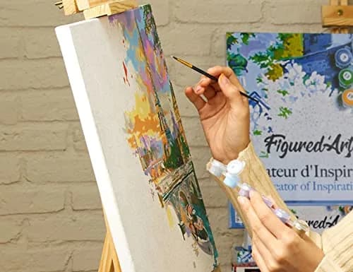 Figured'Art Paint by Numbers Kit for Adults Full Moon with Colourful Reflections 16"x20" | DIY Art Canvas thumbnail 3