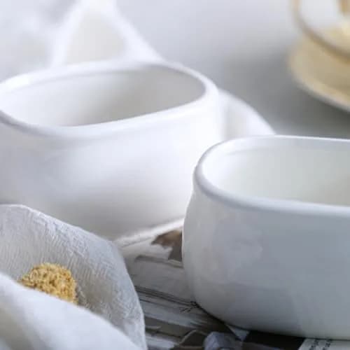 Sizikato Pure White Porcelain Sugar Packet Holder Tea Bowl 3.7 Inches | Durable & Easy to Clean thumbnail 7