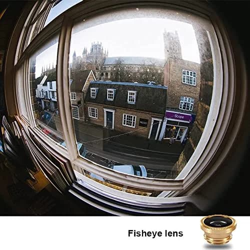 ANJIELO SMART 3-in-1 Cell Phone Camera Lens Kit Wide Angle Macro Fisheye Gold | Universal Clip-on Photography Accessory thumbnail 5