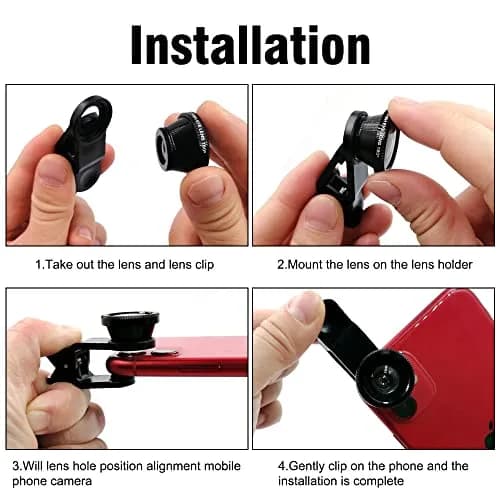 ANJIELO SMART 3-in-1 Universal Phone Camera Lens Kit - Wide Angle, Macro, Fisheye - Silver (Set of 3 Lenses) thumbnail 6