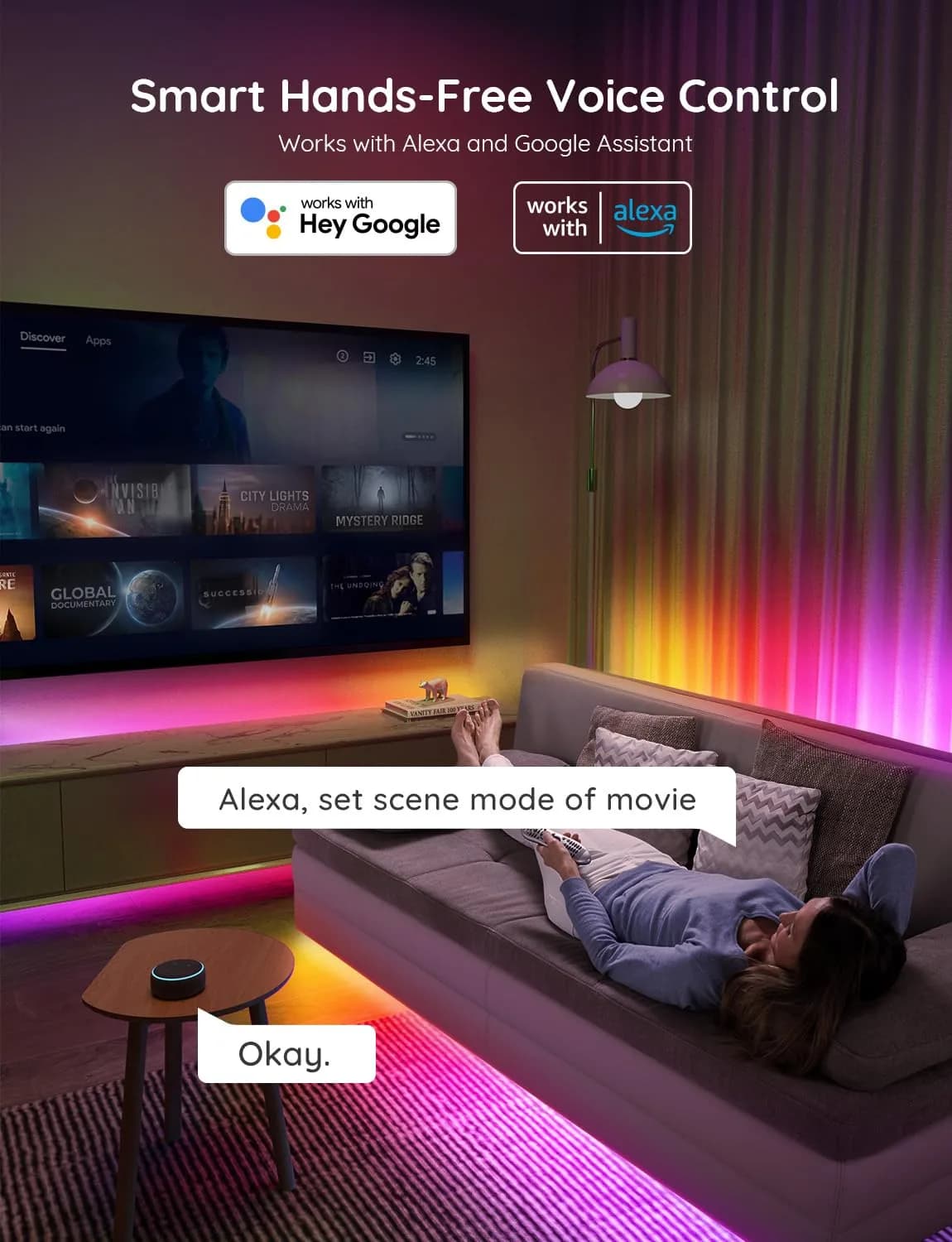 Govee RGBIC LED Strip Lights 65.6ft (20m) | Smart WiFi & Bluetooth Control for Alexa & Google Assistant - view 4