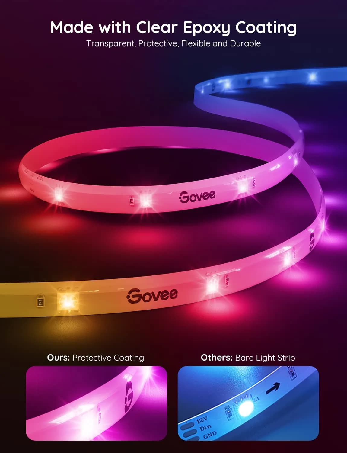 Govee RGBIC LED Strip Lights 65.6ft (20m) | Smart WiFi & Bluetooth Control for Alexa & Google Assistant - view 6