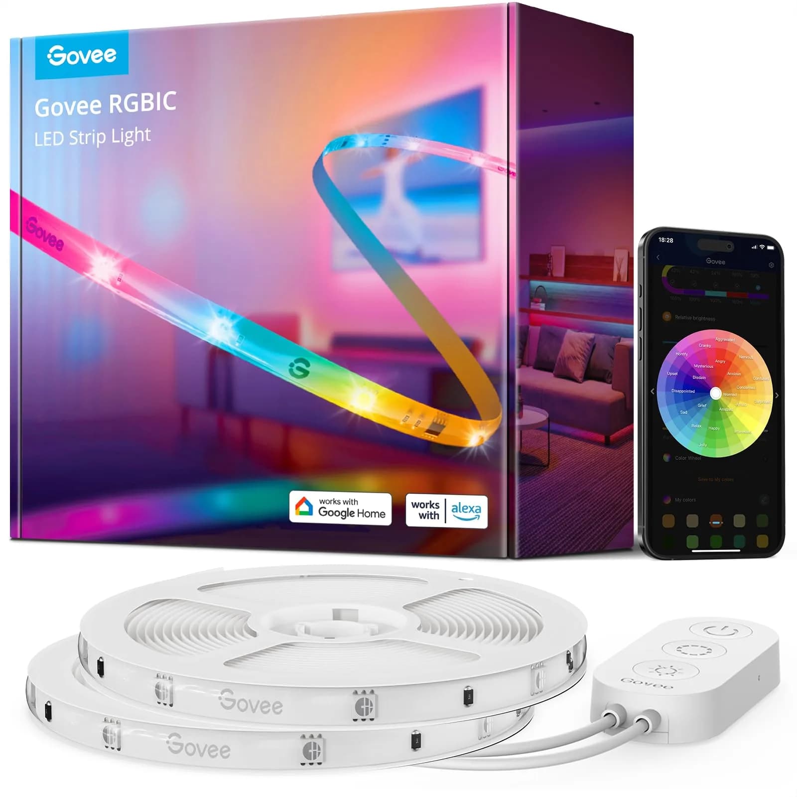 Govee RGBIC LED Strip Lights 65.6ft (20m) | Smart WiFi & Bluetooth Control for Alexa & Google Assistant - main product image