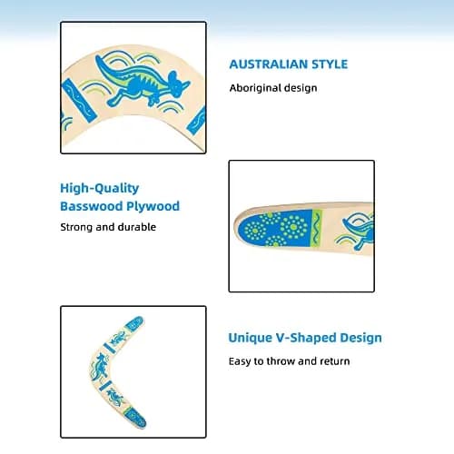 Inborntrait V-Shaped Boomerang Blue | Handmade Wooden Returning Boomerang for Ages 10+ & Adults thumbnail 7