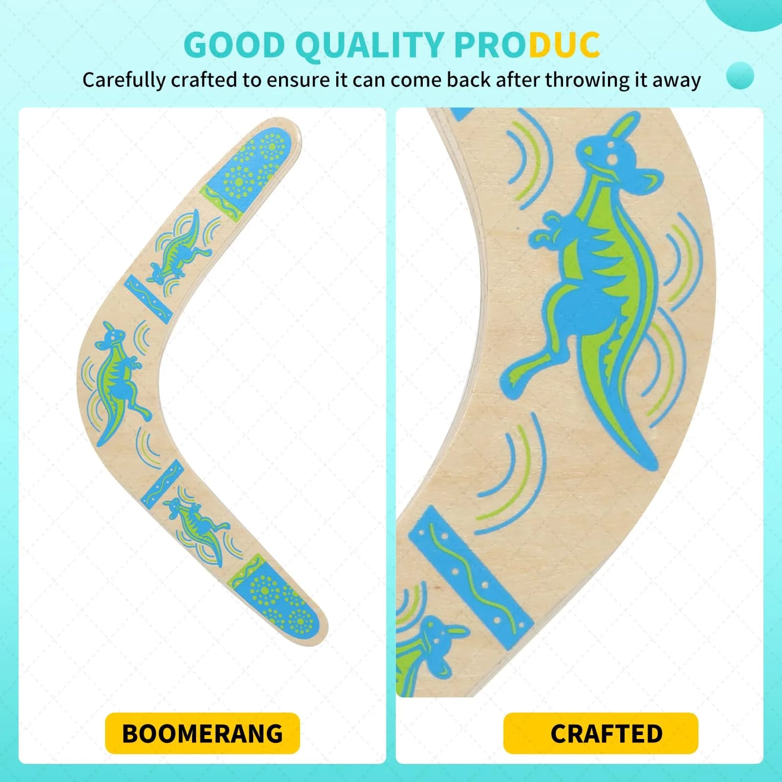 Inborntrait V-Shaped Boomerang Blue | Handmade Wooden Returning Boomerang for Ages 10+ & Adults - view 4