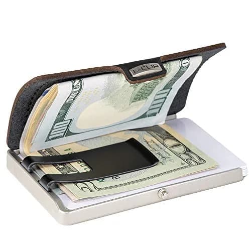 I-CLIP Heritage Steel Blasted Globe Black Card Case | Holds Up to 10 Cards & Banknotes thumbnail 3