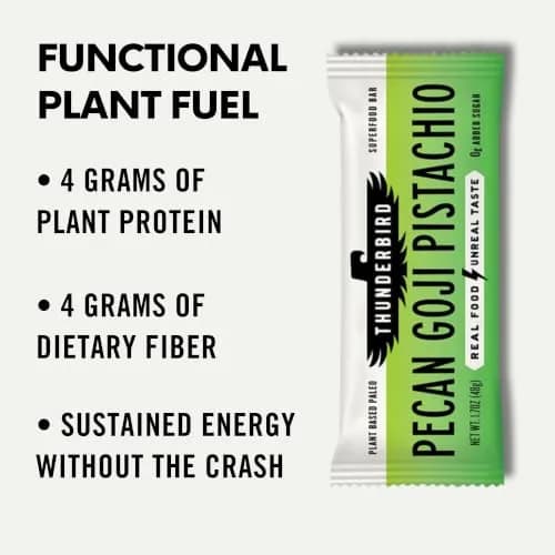 Thunderbird Real Food Bars Gluten-Free 12 Count | Vegan Paleo Non-GMO Energy Snack thumbnail 5