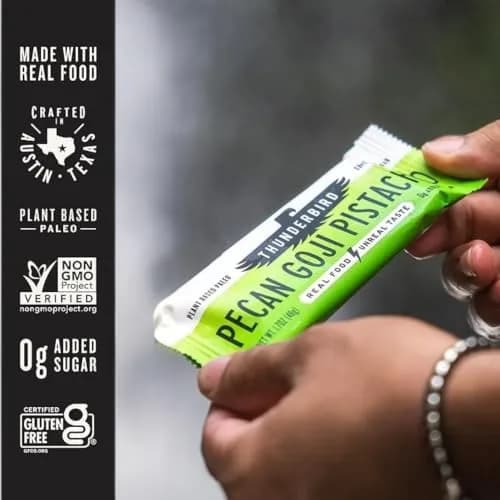 Thunderbird Real Food Bars Gluten-Free 12 Count | Vegan Paleo Non-GMO Energy Snack thumbnail 2