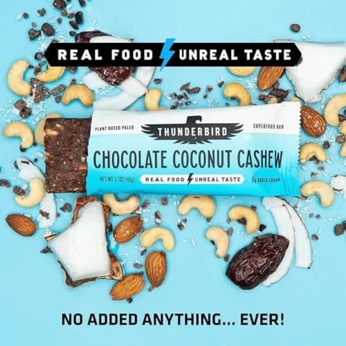 Thunderbird Real Food Bars Gluten-Free Protein Snack 12x1.7 oz | Vegan Paleo Non-GMO thumbnail 3