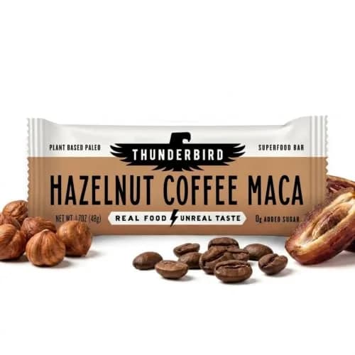 Thunderbird Real Food Bars Hazelnut 12 count | Gluten-Free Vegan Paleo Snack thumbnail 1