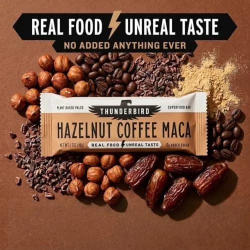 Thunderbird Real Food Bars Hazelnut 12 count | Gluten-Free Vegan Paleo Snack thumbnail 3