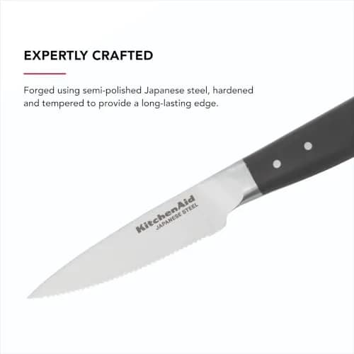 KitchenAid Gourmet Serrated Paring Knife 9cm (3.5-inch) | Forged Japanese Steel Blade thumbnail 2