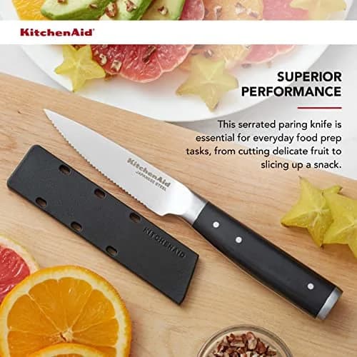 KitchenAid Gourmet Serrated Paring Knife 9cm (3.5-inch) | Forged Japanese Steel Blade thumbnail 3