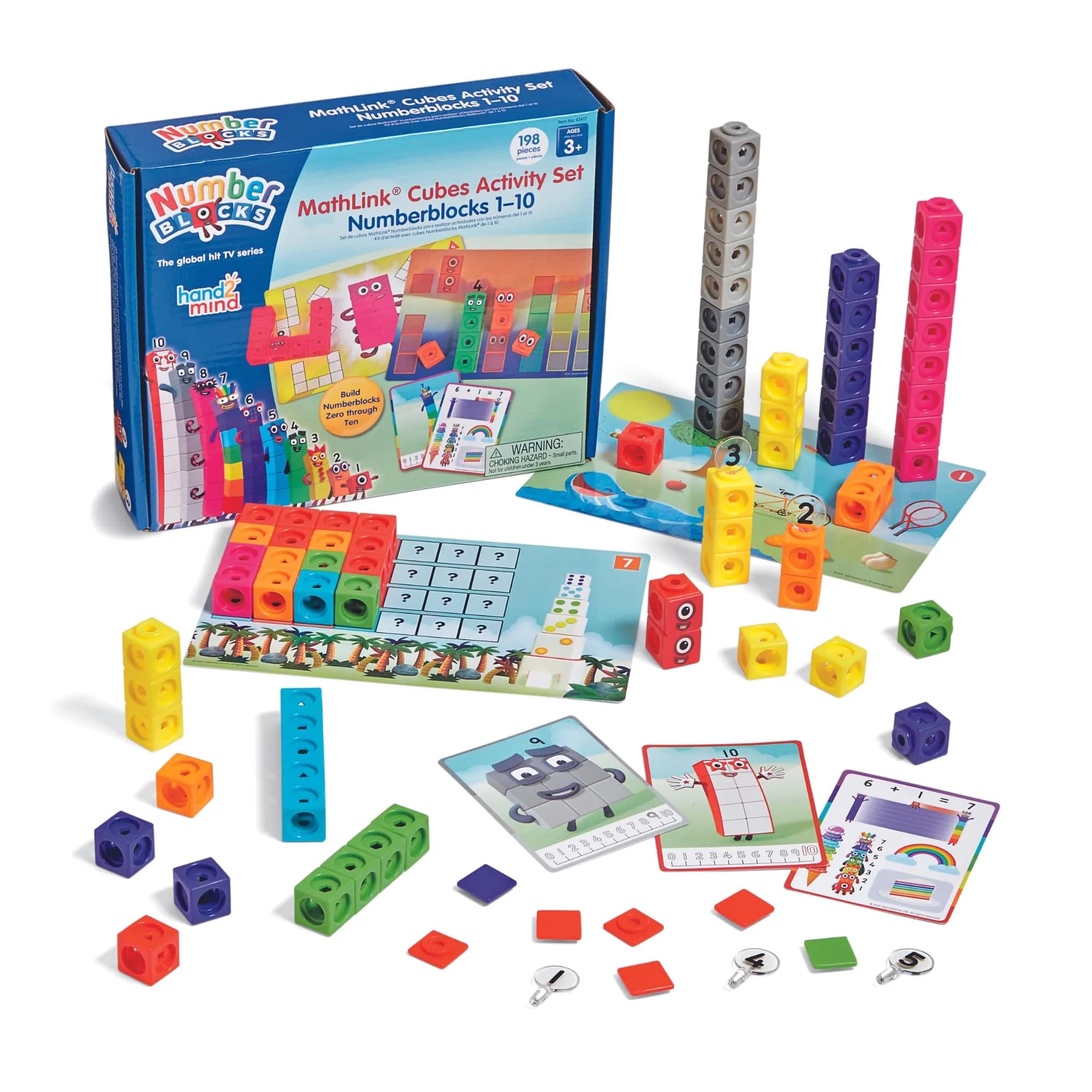 hand2mind MathLink Cubes Numberblocks 1-10 Activity Set | Educational Counting Blocks for Kids Ages 3-5 - main product image