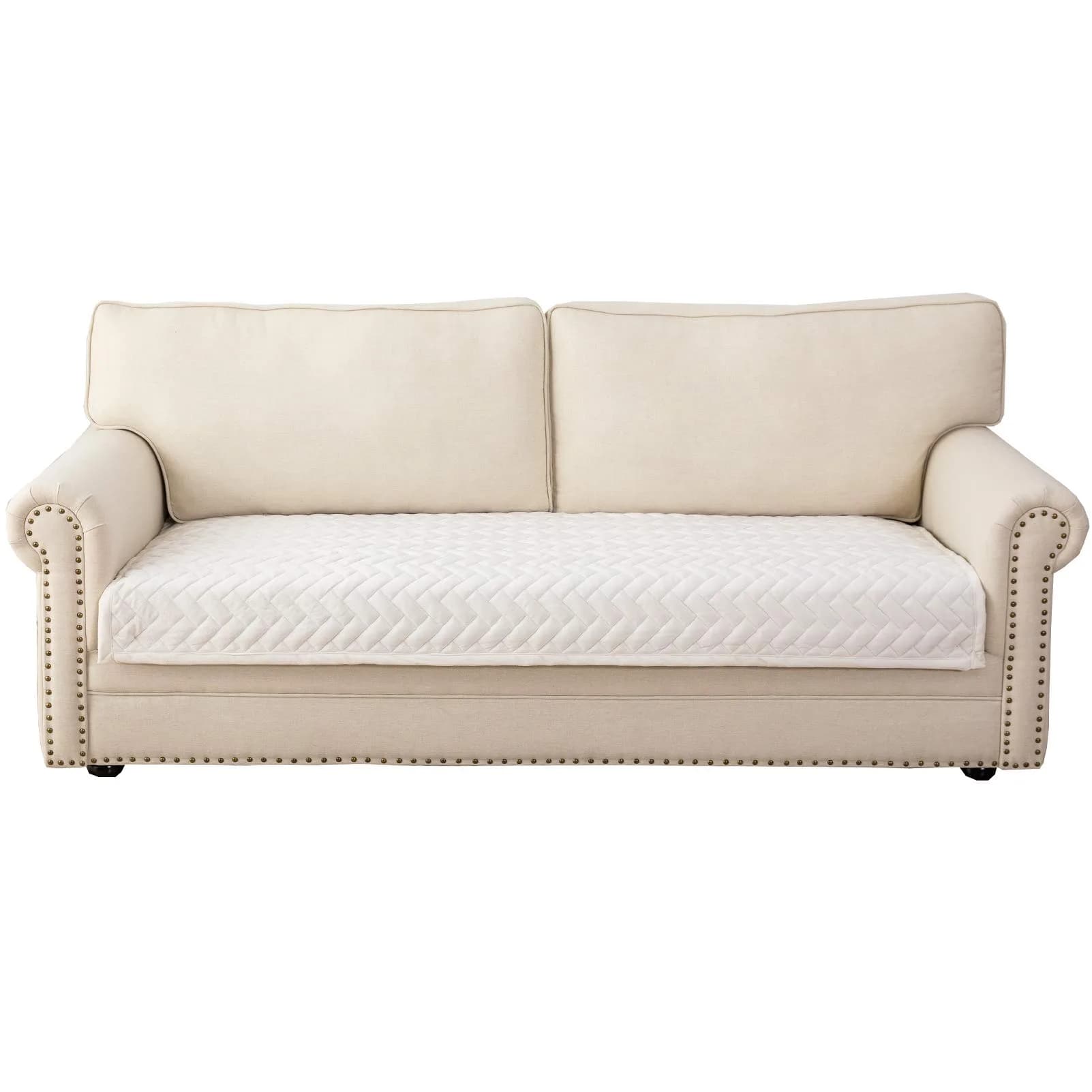 Eismodra White 1 Piece Crystal Velvet Sofa Cover 109cm x 178cm | Protects Furniture from Pets & Spills