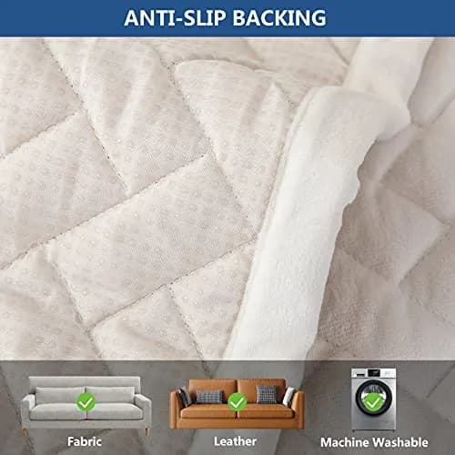 Eismodra White 1 Piece Crystal Velvet Sofa Cover 109cm x 178cm | Protects Furniture from Pets & Spills thumbnail 4