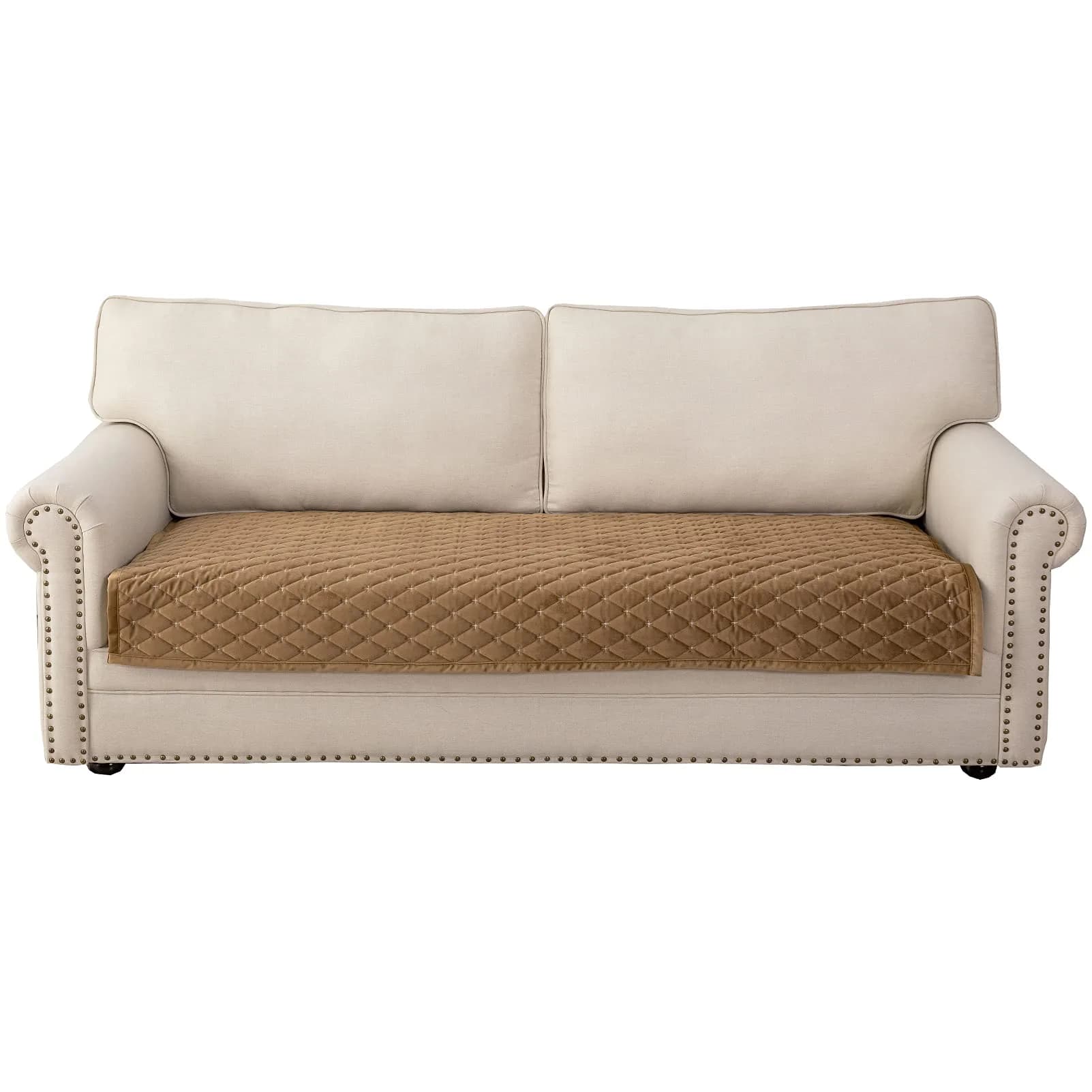 Eismodra Couch Cover for 3 Cushion Sofa | Anti-Slip Sectional Sofa Slipcover 36"x94" — Coffee