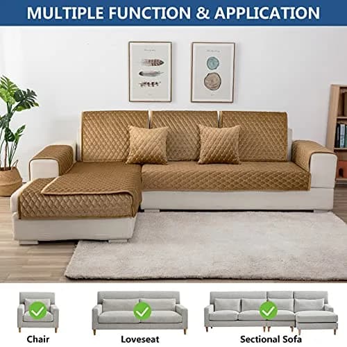 Eismodra Couch Cover for 3 Cushion Sofa | Anti-Slip Sectional Sofa Slipcover 36"x94" thumbnail 2