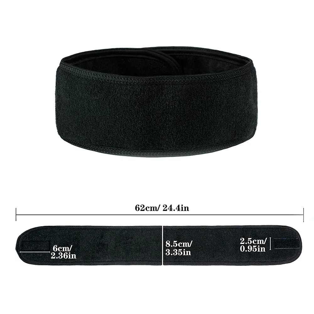 TDHDIKE Black Facial Spa Headbands 4 PCS | Soft Terry Cloth for Washing Face - view 2
