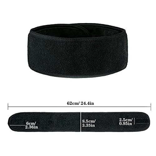 TDHDIKE Black Facial Spa Headbands 4 PCS | Soft Terry Cloth for Washing Face thumbnail 2